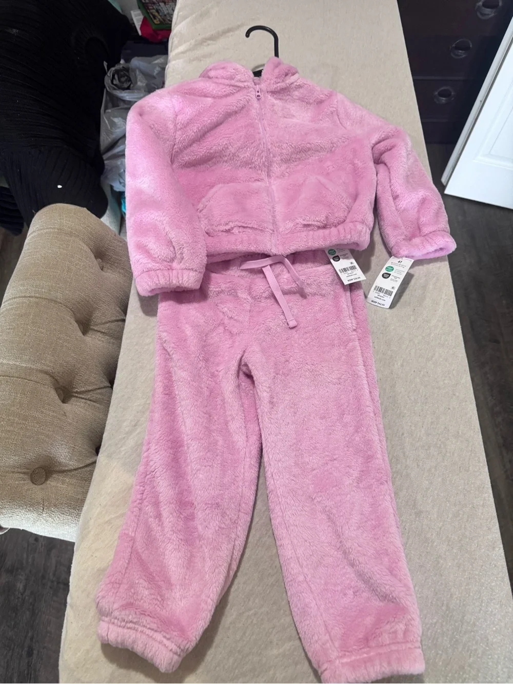OshKosh B'gosh Pink Plush Hooded Zip Jacket
